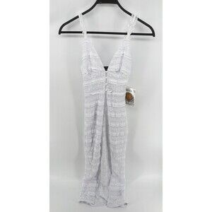 Forever 21 White Lace Sheer Open Front Midi Maxi Dress Cardigan